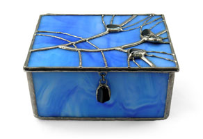 Šperkovnice modrá (11x8x6 cm)