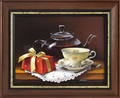 Čaj a překvapení (24x18 cm, 32x26 cm s rámem)