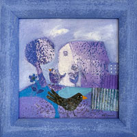 Konec lta (15x15 cm, 19,5x19,5 cm s rmem)