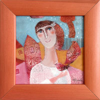  Na zahrad (12x12 cm, 16,5x16,5 cm s rmem)
