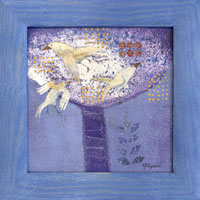  Ve fialov korun (15x15 cm, 19,5x19,5 cm s rmem)
