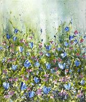 Modré květy (60x70 cm)