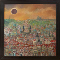 Praha (90x90 cm, s rmem 105x105 cm)