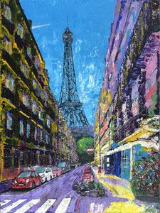 Paris - Women in a red dress (60x80 cm)