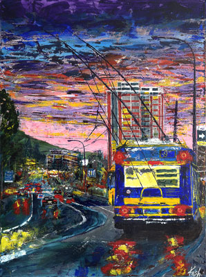 Zln - zastvka Nmst mru a mrakodrap 21 (60x80 cm)