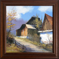 Cestou kolem chalup (30x30 cm, 38x38 cm s rmem)