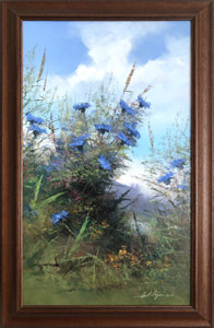 Chrpy v trv XIII (30x50 cm, 38x58 cm s rmem)