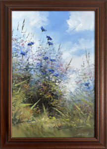 Chrpy v louce X (40x60 cm, 51x71 cm s rmem)