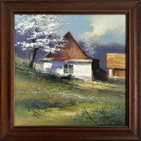 Jaro u chalupy IX (30x30 cm, 38x38 cm s rmem)