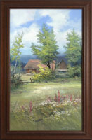 Kousek za chalupami (30x50 cm, 38x58 cm s rmem)
