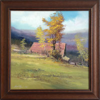Podzimn stromy III (30x30xcm, 38x38 cm s rmem)