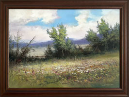 V louce za ohradou III (70x50 cm, 81x61 cm s rmem)