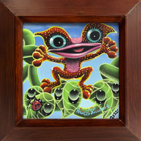 Happy frog (19x19 cm, s rámem 28x28 cm)