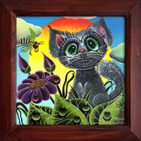 Kocourova zahrdka (30x30 cm, s rmem 38x38 cm)