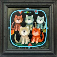 Kočky Bohumila Hrabala (22x22 cm, 31x31 cm s rámem)