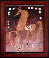 Hravý koník - cyklus Dostivý den (47x57 cm, s rámem 62x72 cm)