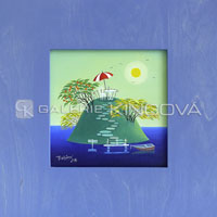 Ostrov vzpomnek (20x20 cm, 37x37 cm s rmem)