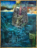 Bludit v krajin modr (36x46 cm)