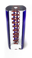Váza Spirála modro - červená (výška 24 cm,  10x7 cm