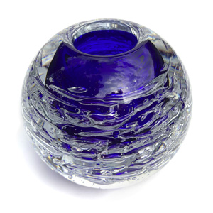 Váza bubble modrá (výška 13 cm)