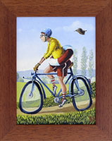 Cyklista připravený na vše (14x19 cm, s rámem 20x25 cm)