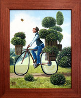 Cyklista s cestovní zahradou (20x25 cm, 25x30 cm s rámem)