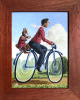 Cyklista s vlastní medvědicí (14x19 cm, 20x25 cm s rámem)
