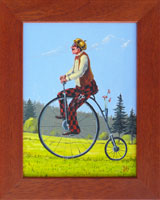 Gentleman na kole (14x19 cm, s rámem 20x25 cm)
