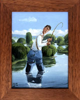 Nebojácný rybář (14x19 cm, 20x25 cm s rámem)