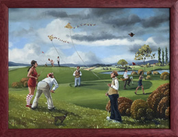 Podzimní radosti na golfu (40x30 cm, 44x34 cm s rámem)