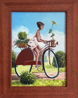 Spanil cyklistka (15x20 cm, 20x25 cm s rmem)