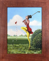 Velmi odhodlaná golfistka (15x20 cm, 20x25 cm s rámem)