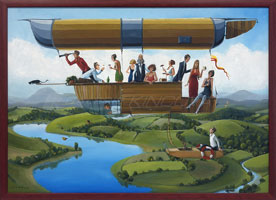 Vzduchoplavba vybran spolenosti (70x50 cm, 73x53 cm s rmem)