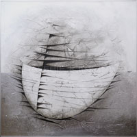 Jachta na stbrn hladin (100x100 cm)