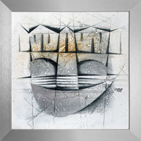Pod mostem (30x30 cm, s rámem 35x35 cm)