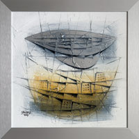 Průzkum ostrova z výšky (30x30 cm, s rámem 35x35 cm)