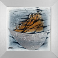 Skaln domy a jachta (20x20 cm, s rmem 25x25 cm)