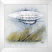 Zeppelin nad vysokou trvou (29x29 cm, s rmem 35x35 cm)