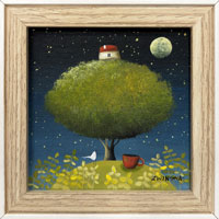 Tajemstv noci (10x10cm, s rmem 12x12 cm)